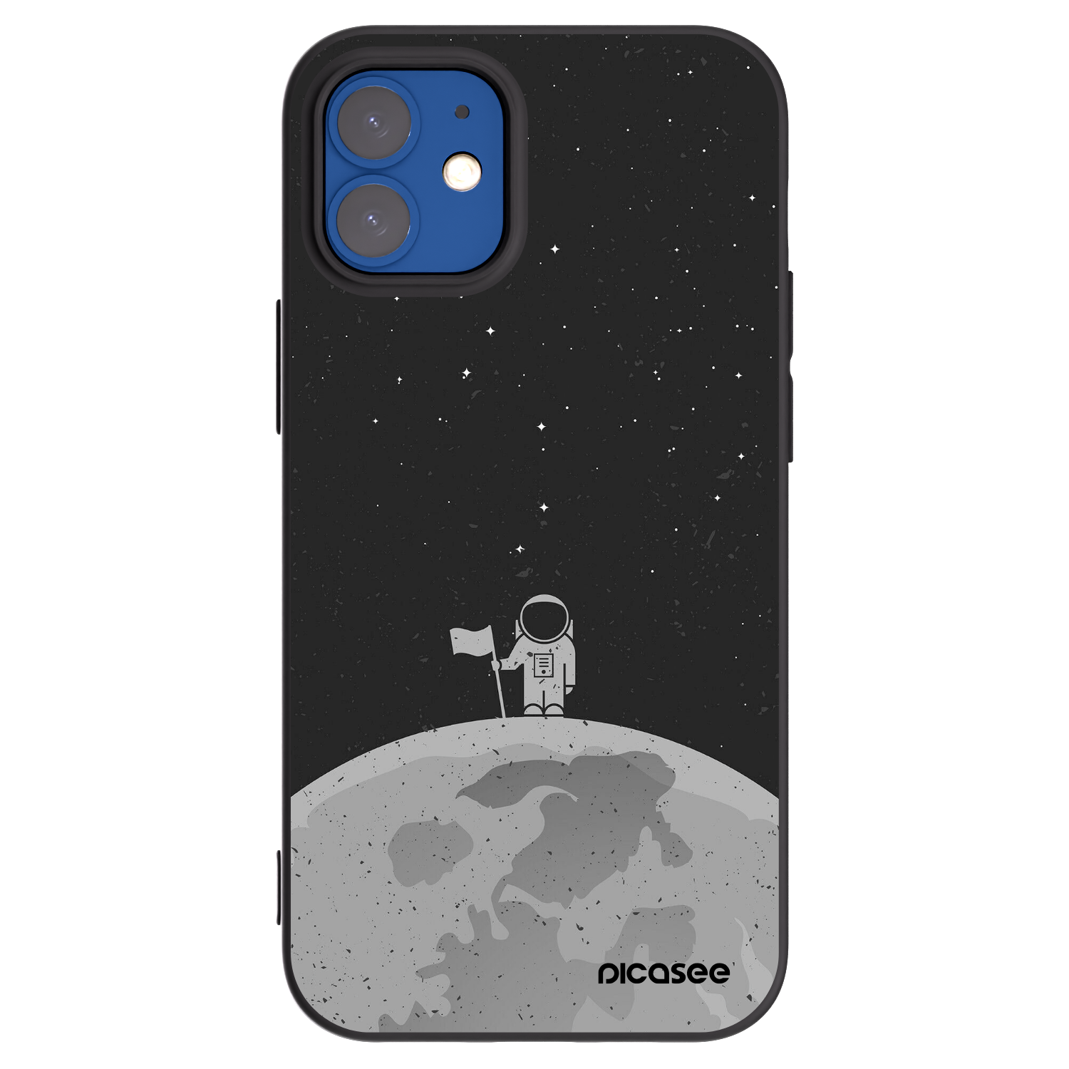 Picasee fekete szilikon tok az alábbi mobiltelefonokra Apple iPhone 12 mini - Astronaut
