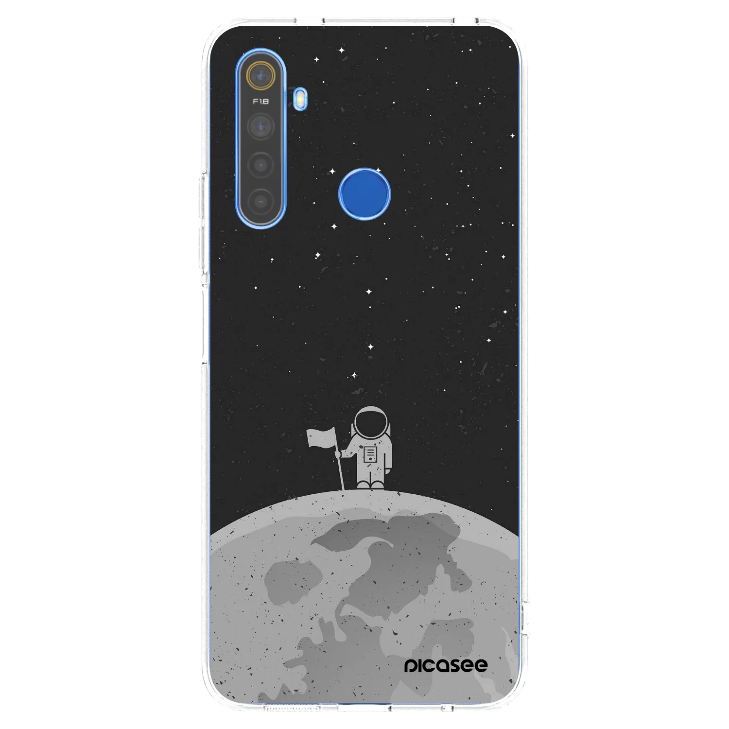 Picasee átlátszó szilikon tok az alábbi mobiltelefonokra Realme 5 - Astronaut