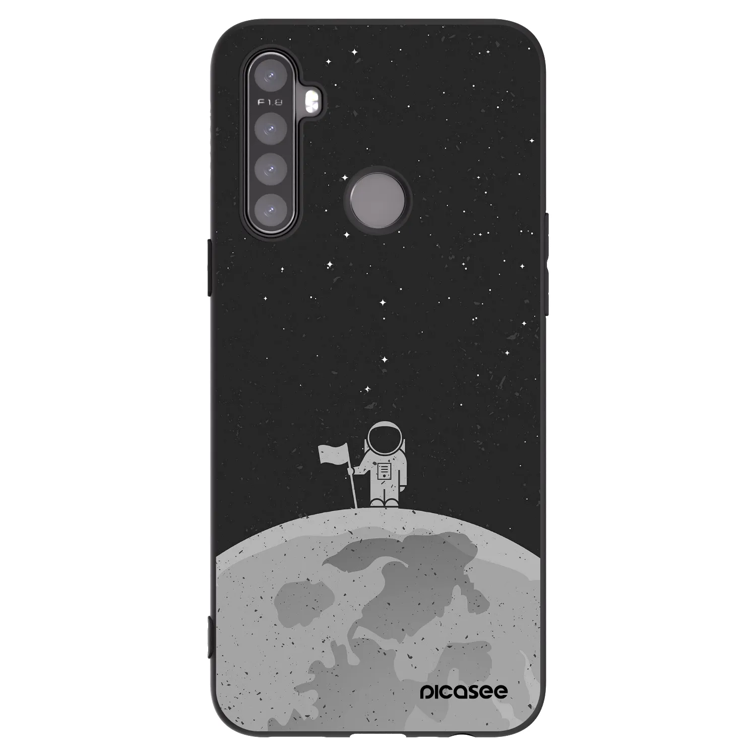 Picasee fekete szilikon tok az alábbi mobiltelefonokra Realme 5 - Astronaut