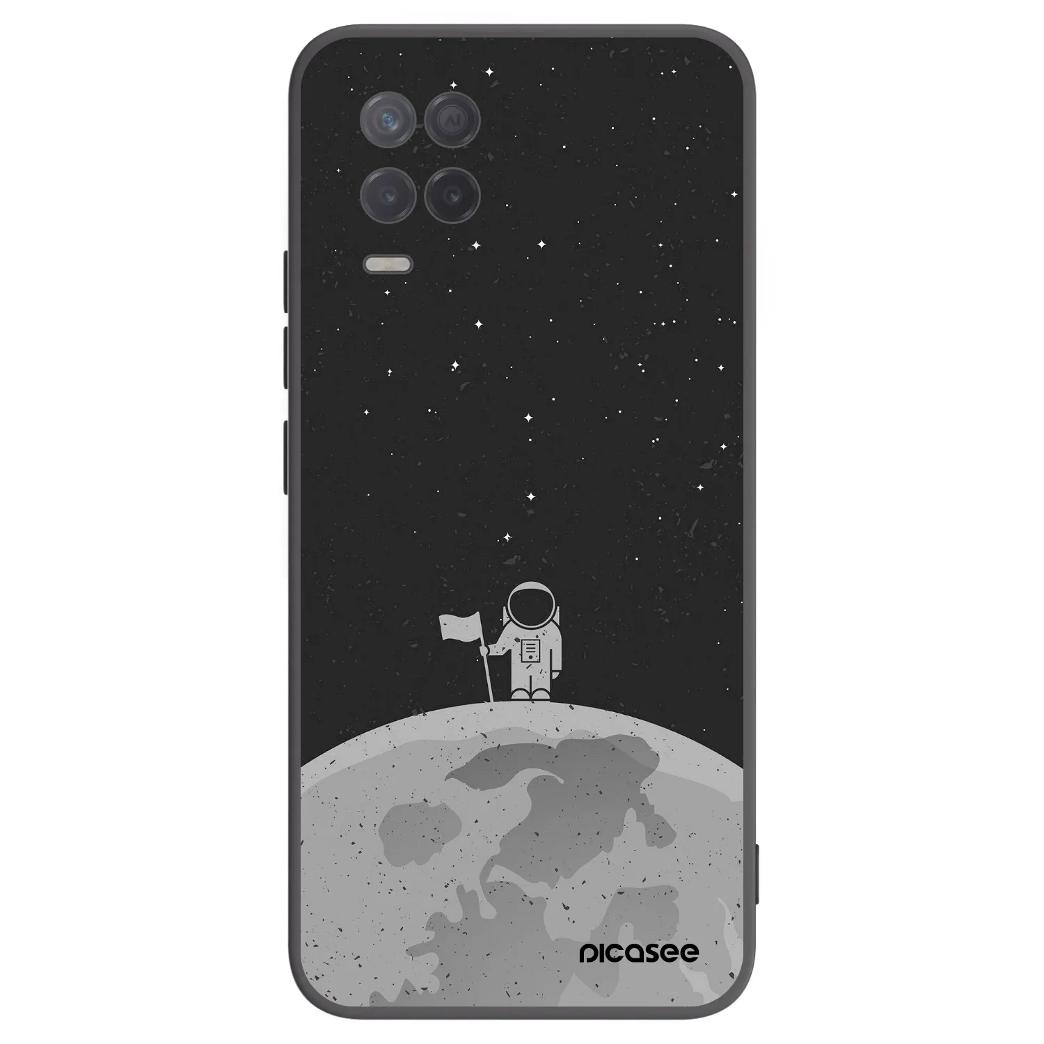 Picasee fekete szilikon tok az alábbi mobiltelefonokra Realme 8 5G - Astronaut