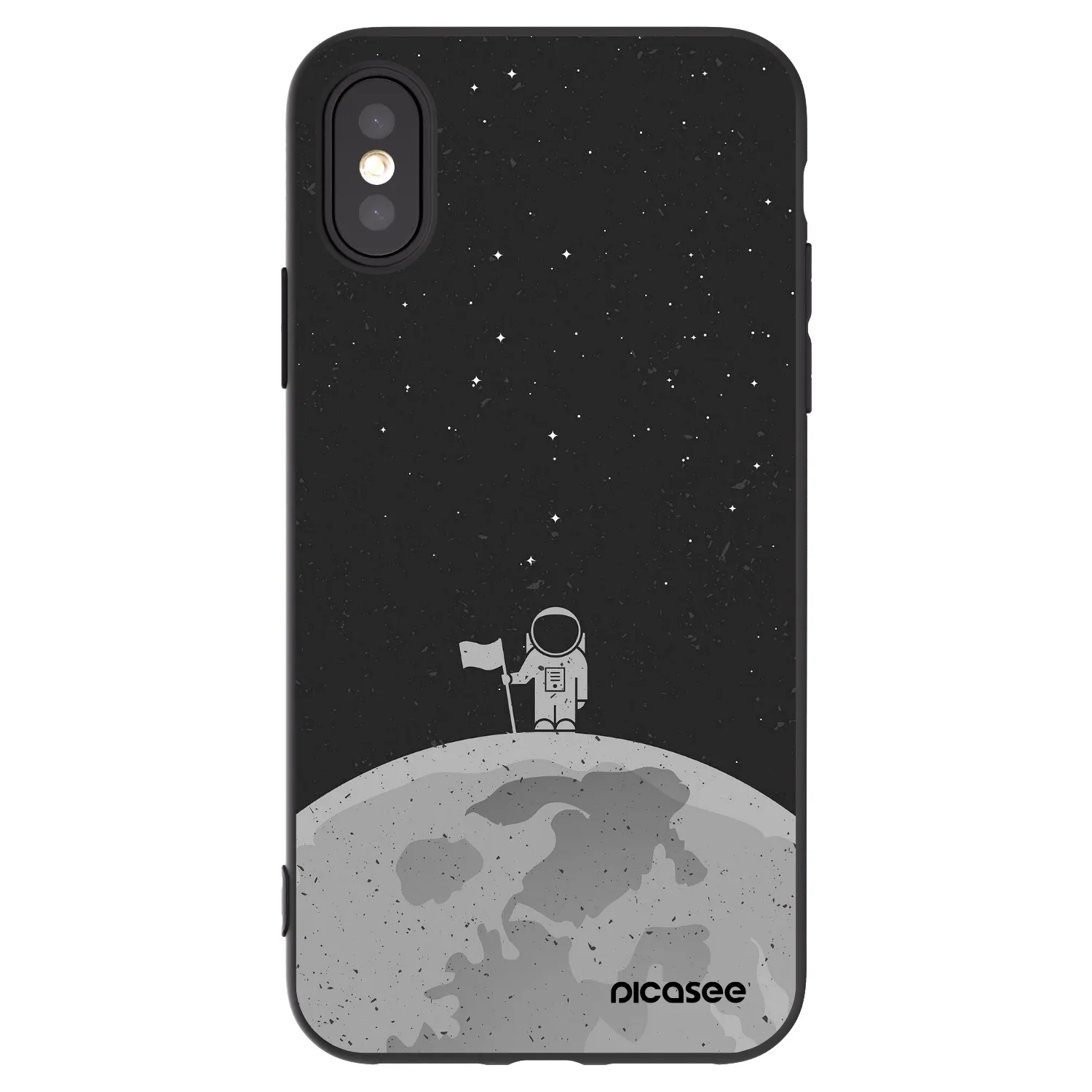 Picasee fekete szilikon tok az alábbi mobiltelefonokra Apple iPhone X/XS - Astronaut