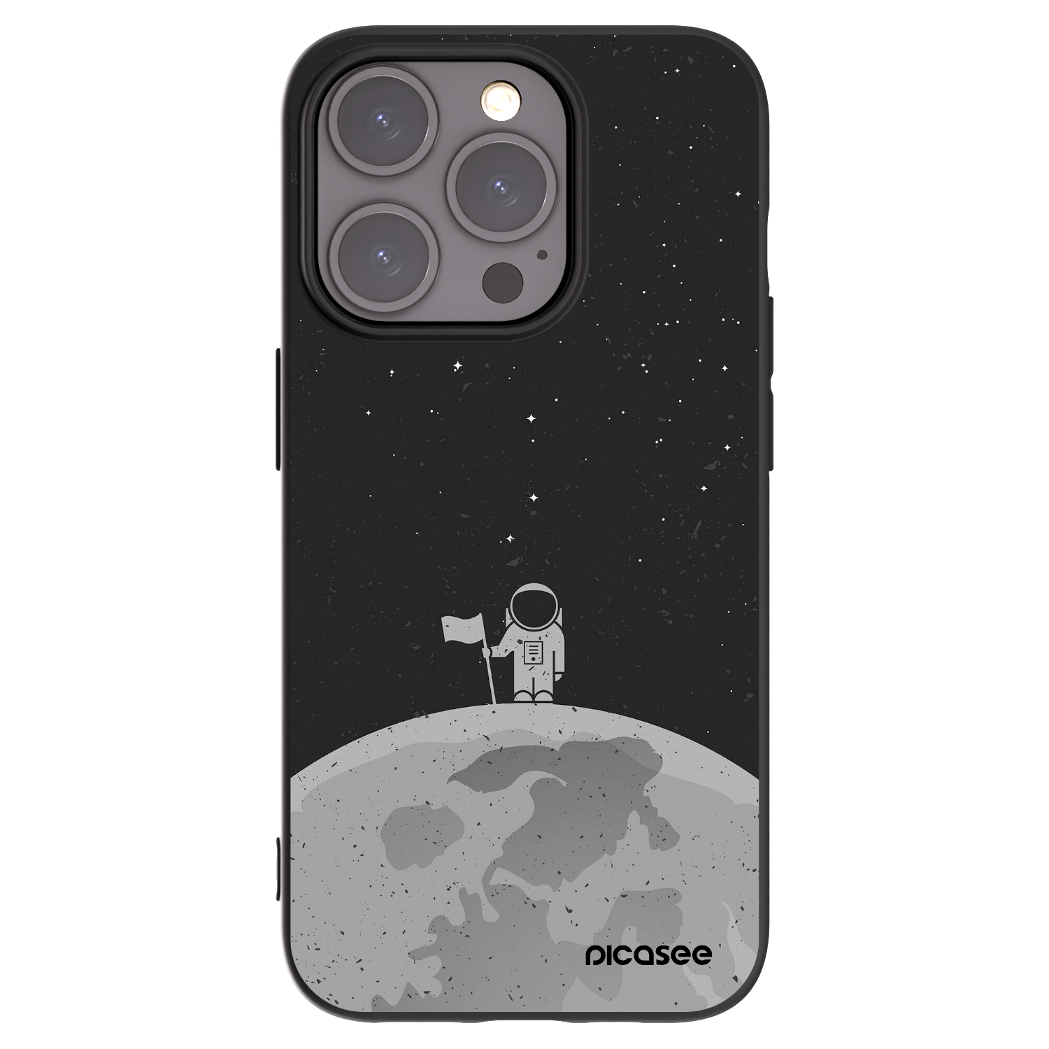 Picasee fekete szilikon tok az alábbi mobiltelefonokra Apple iPhone 15 Pro - Astronaut