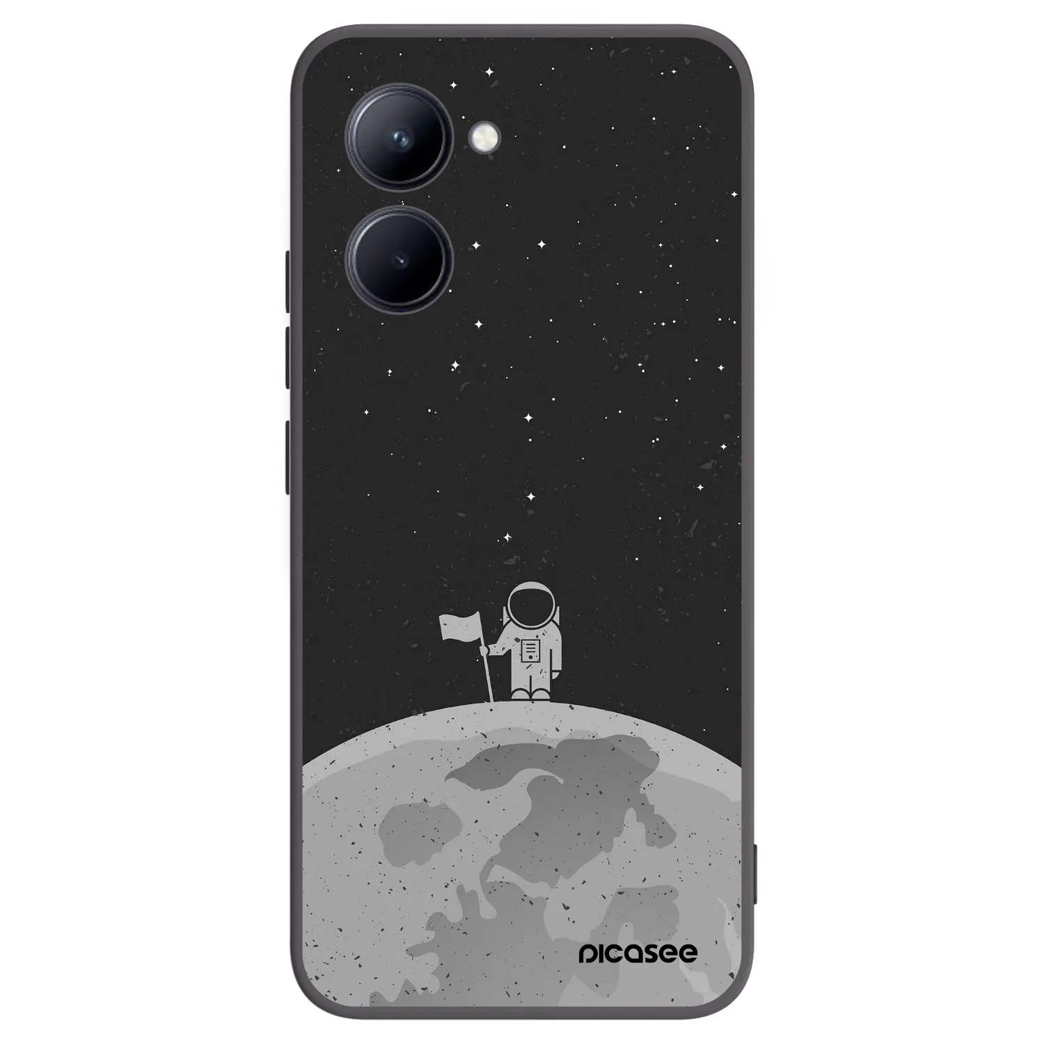 Picasee fekete szilikon tok az alábbi mobiltelefonokra Realme C33 (2023) - Astronaut