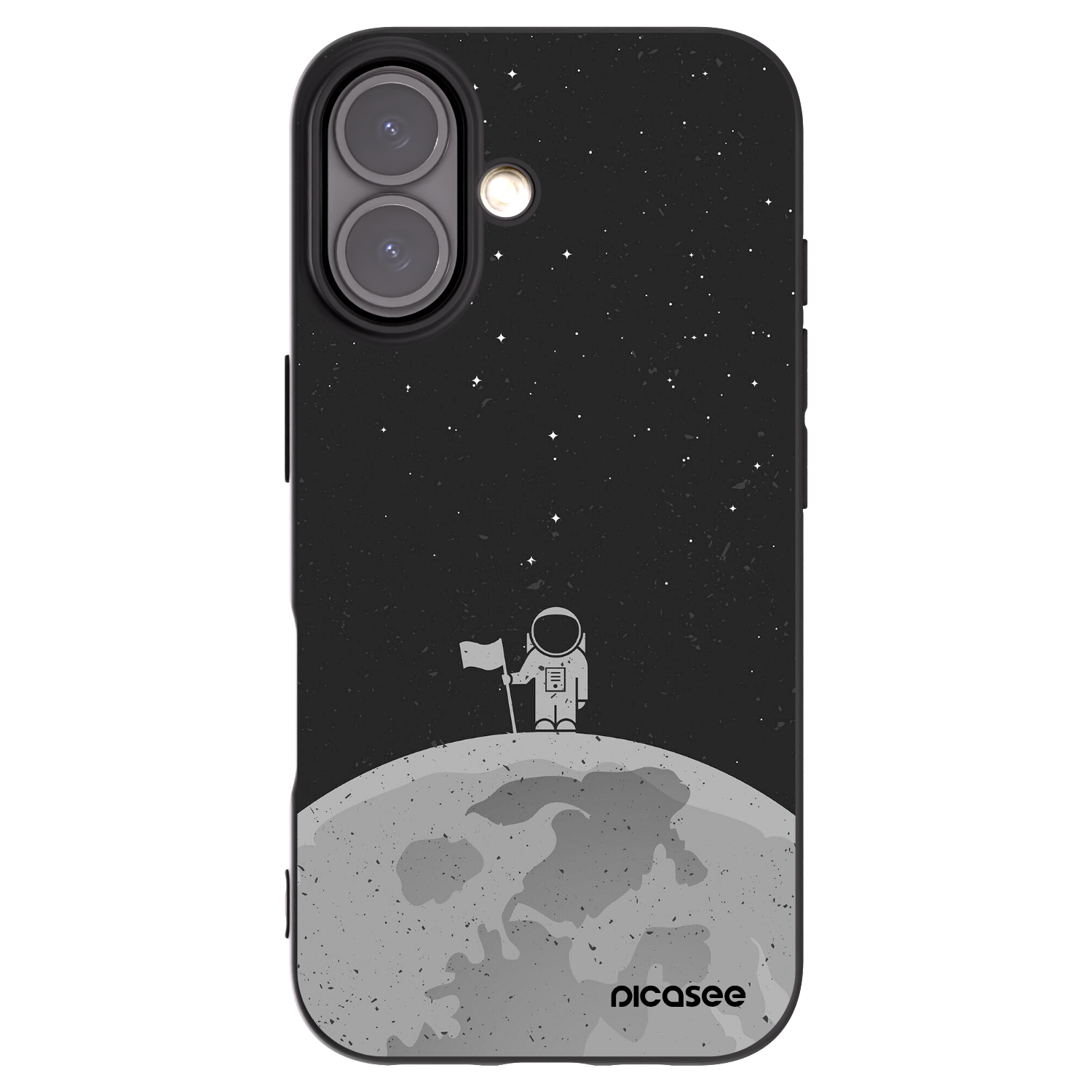 Picasee fekete szilikon tok az alábbi mobiltelefonokra Apple iPhone 16 - Astronaut