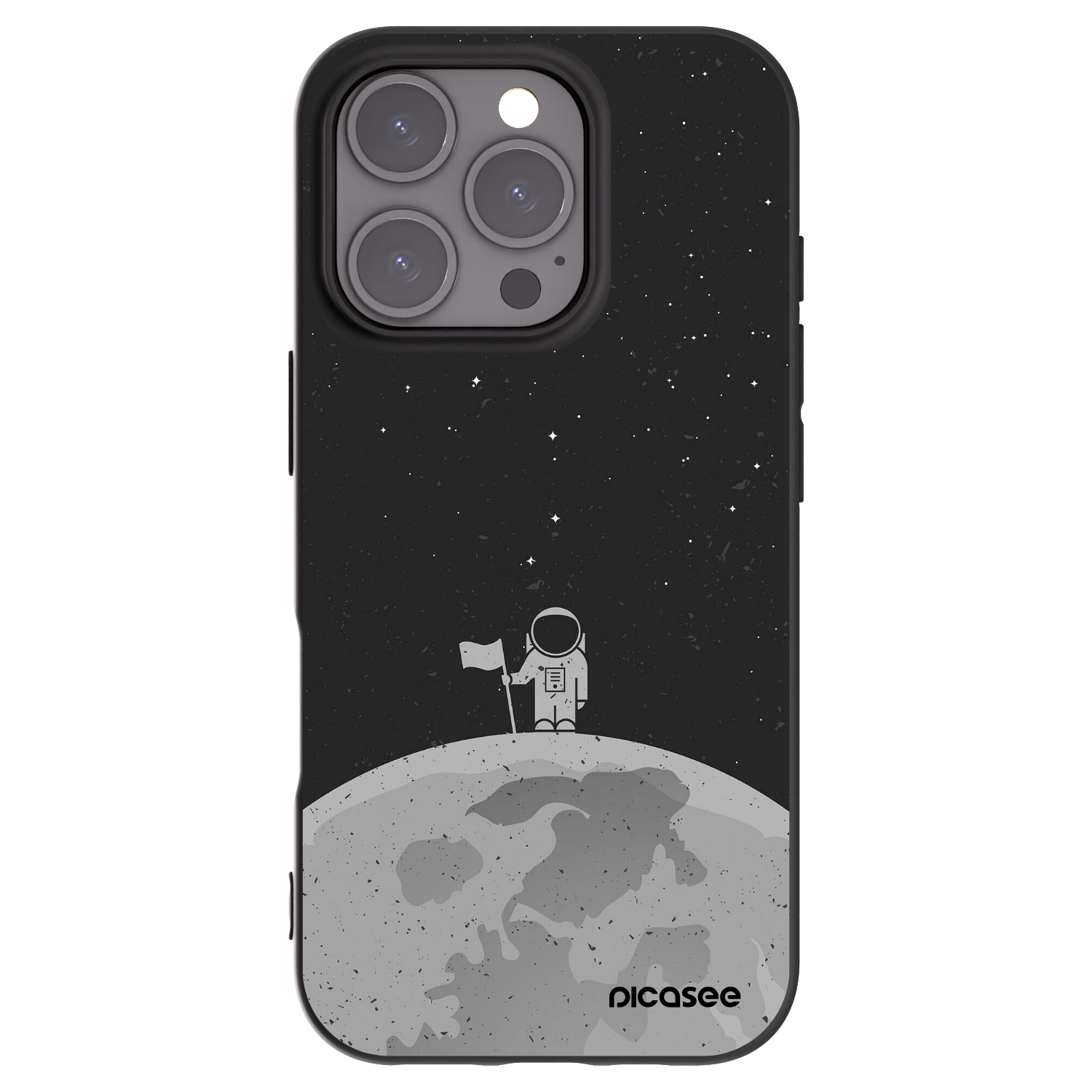 Picasee fekete szilikon tok az alábbi mobiltelefonokra Apple iPhone 16 Pro - Astronaut