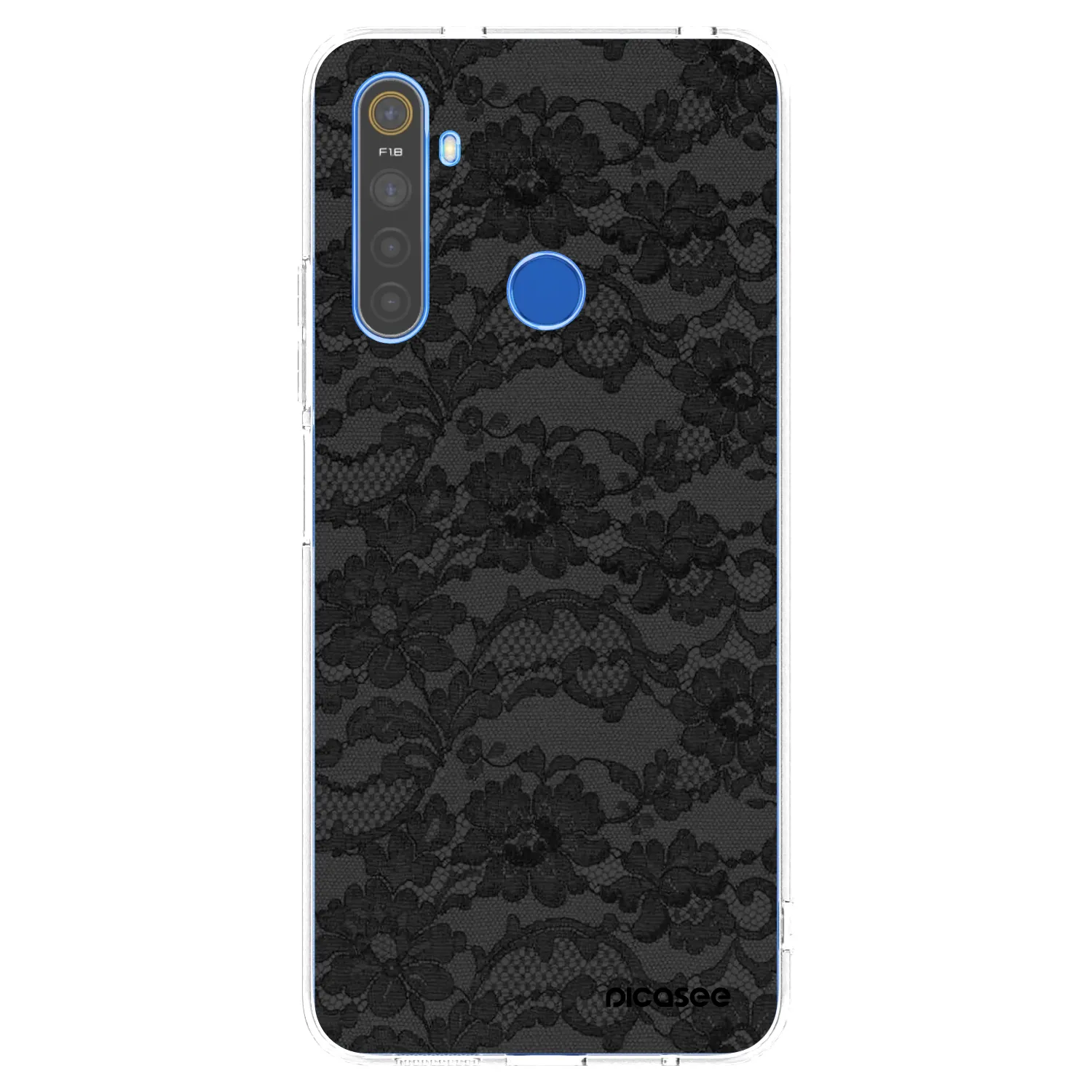 Picasee átlátszó szilikon tok az alábbi mobiltelefonokra Realme 5 - Dark Elegance