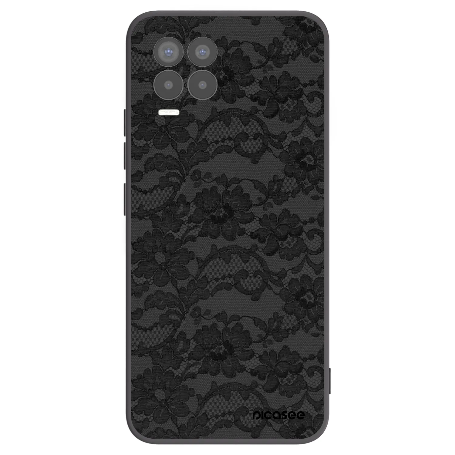 Picasee fekete szilikon tok az alábbi mobiltelefonokra Realme 8 4G - Dark Elegance