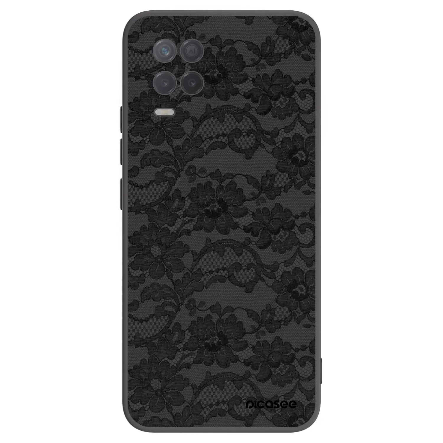 Picasee fekete szilikon tok az alábbi mobiltelefonokra Realme 8 5G - Dark Elegance