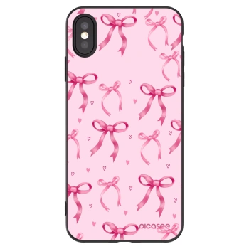 Picasee fekete szilikon tok az alábbi mobiltelefonokra Apple iPhone XS Max - Bow Aesthetic