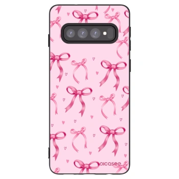 Picasee fekete szilikon tok az alábbi mobiltelefonokra Samsung Galaxy S10 G973 - Bow Aesthetic