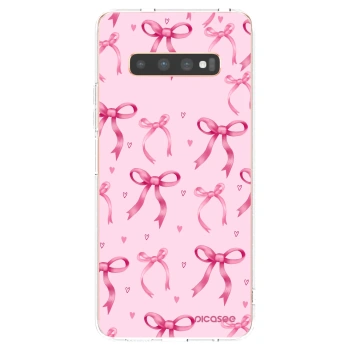 Picasee átlátszó szilikon tok az alábbi mobiltelefonokra Samsung Galaxy S10 Plus G975 - Bow Aesthetic