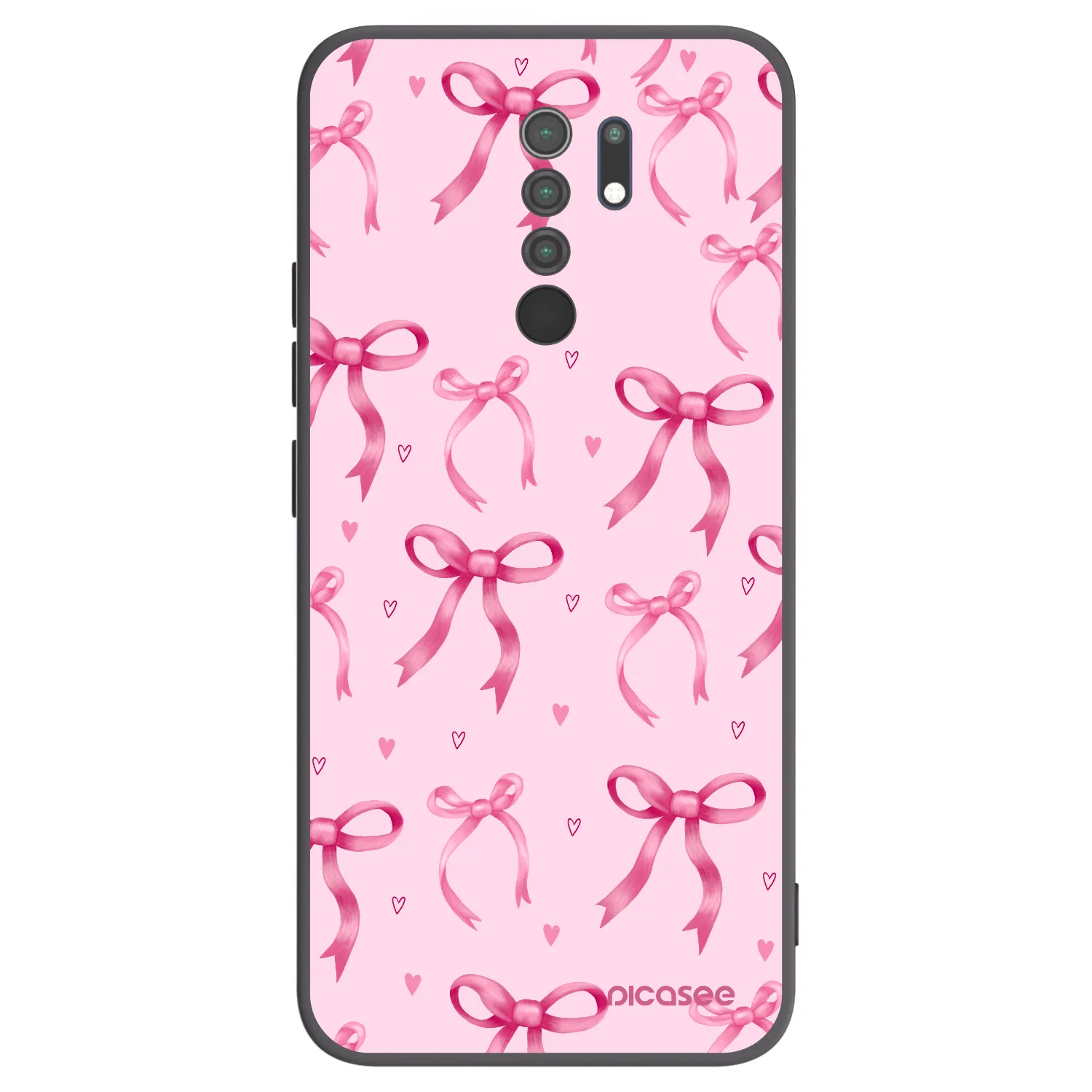 Picasee fekete szilikon tok az alábbi mobiltelefonokra Xiaomi Redmi 9 - Bow Aesthetic