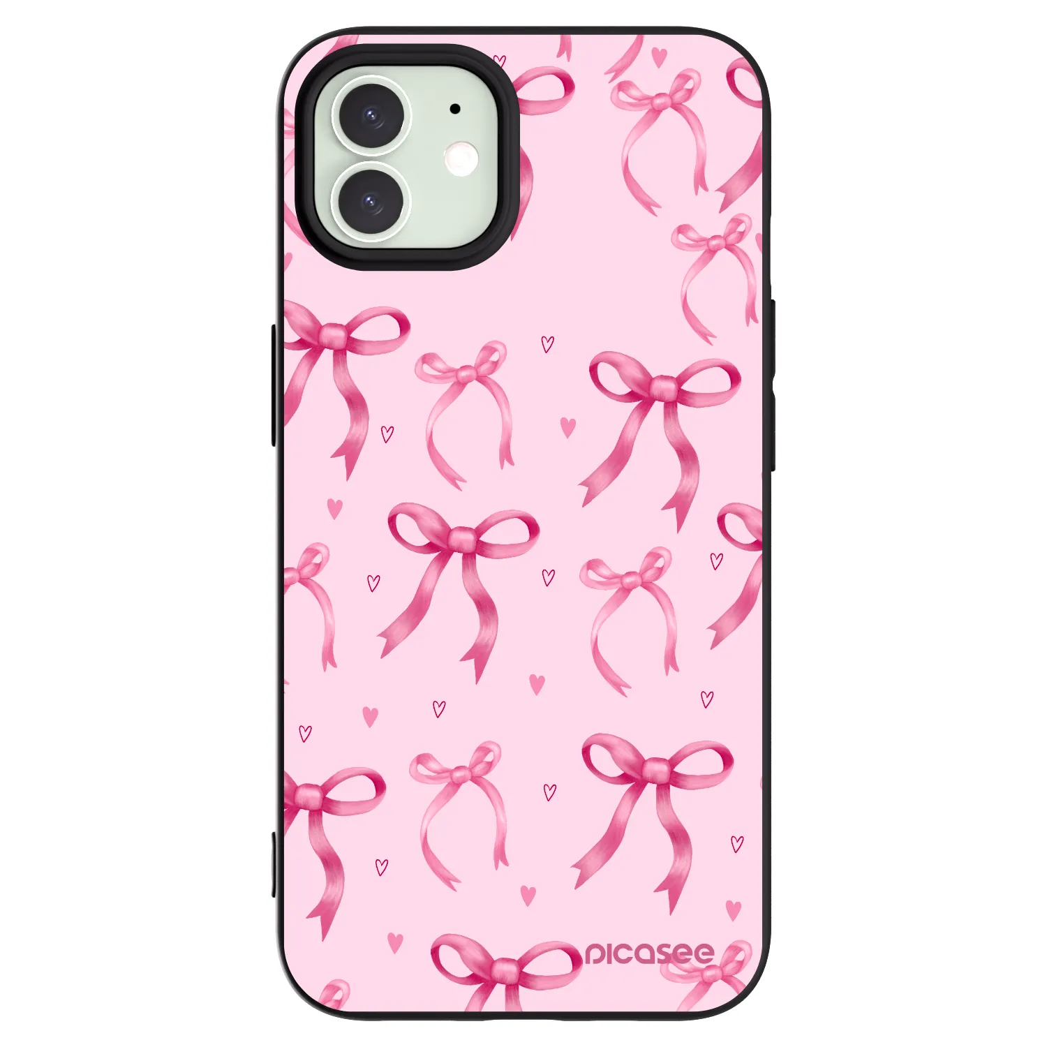 Picasee fekete szilikon tok az alábbi mobiltelefonokra Apple iPhone 12 - Bow Aesthetic