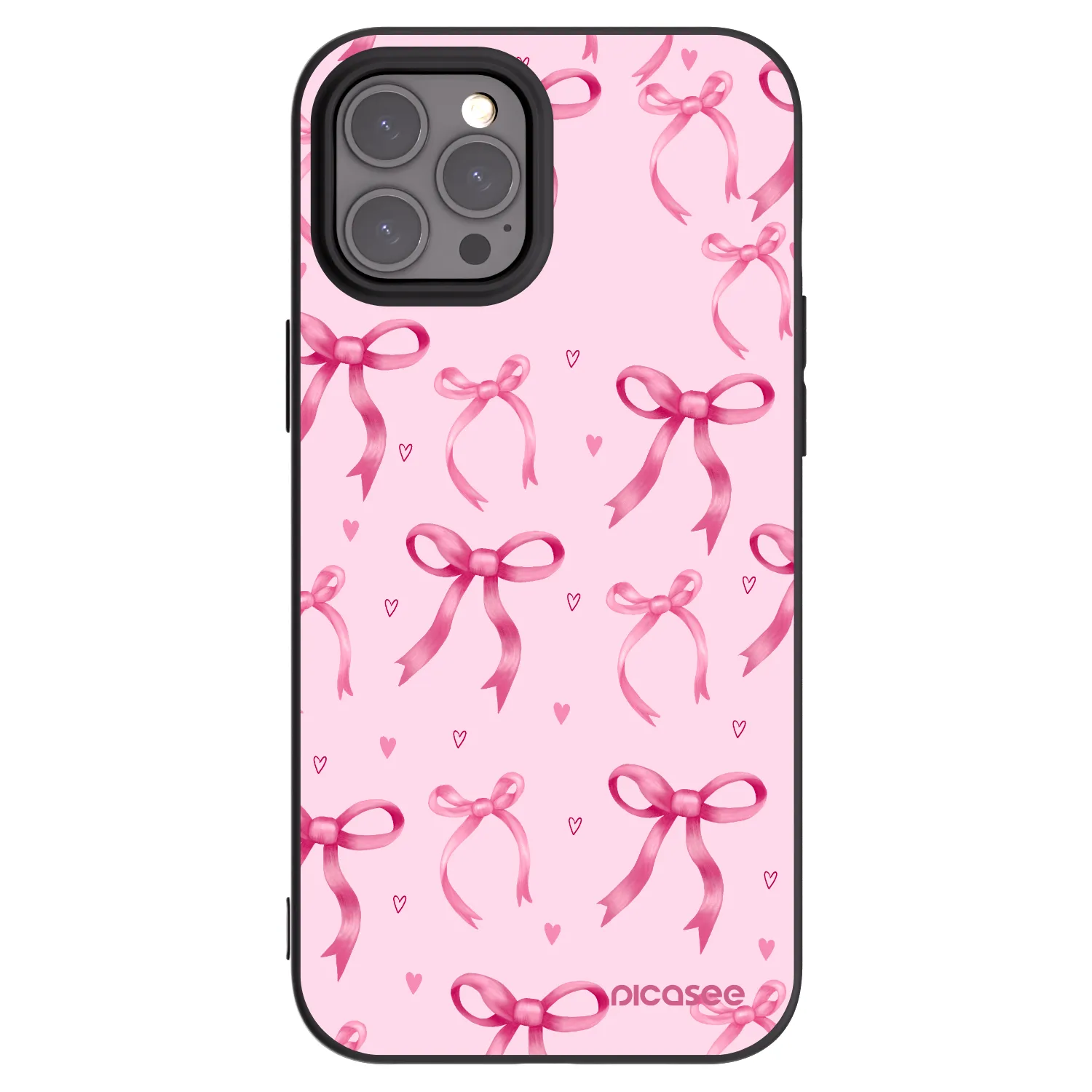 Picasee fekete szilikon tok az alábbi mobiltelefonokra Apple iPhone 12 Pro Max - Bow Aesthetic