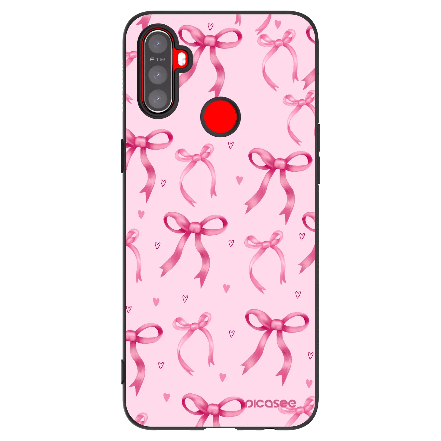 Picasee fekete szilikon tok az alábbi mobiltelefonokra Realme C3 - Bow Aesthetic