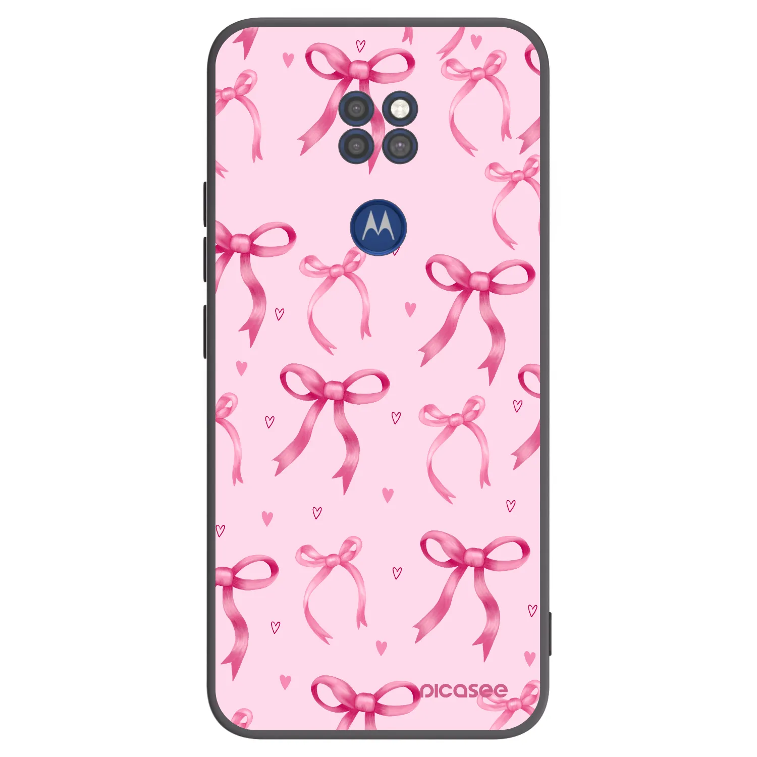 Picasee fekete szilikon tok az alábbi mobiltelefonokra Motorola Moto G9 Play - Bow Aesthetic