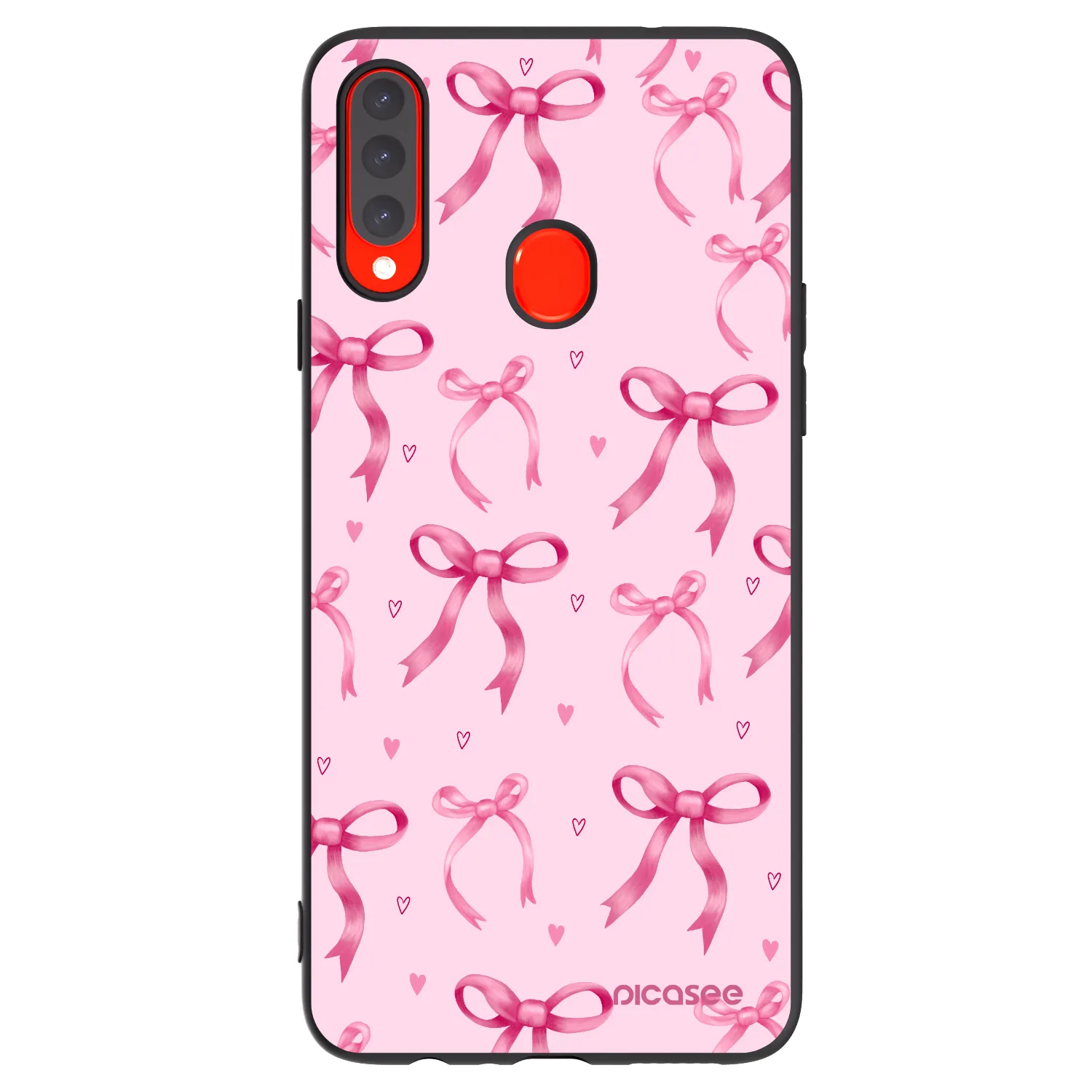 Picasee fekete szilikon tok az alábbi mobiltelefonokra Samsung Galaxy A20s - Bow Aesthetic