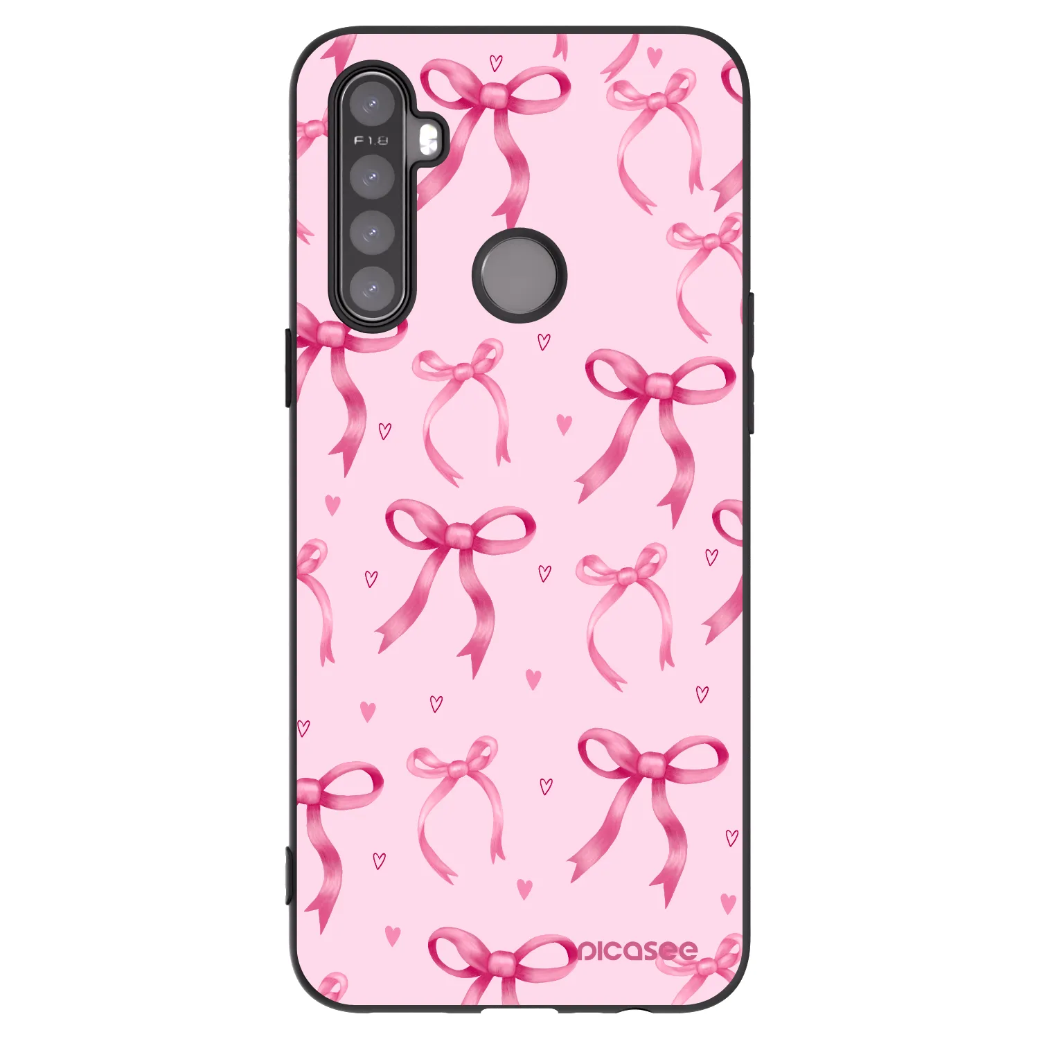 Picasee fekete szilikon tok az alábbi mobiltelefonokra Realme 6i - Bow Aesthetic