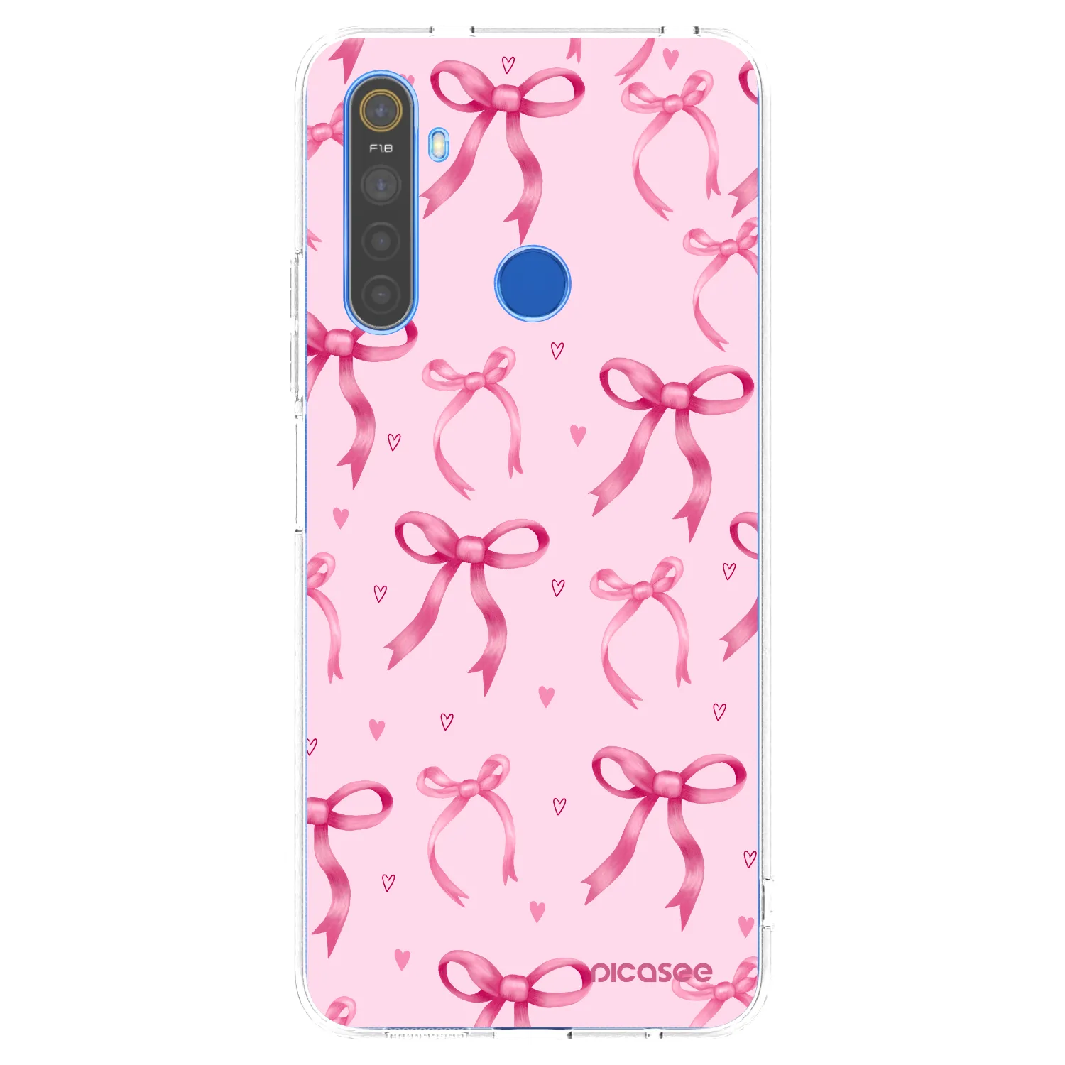 Picasee átlátszó szilikon tok az alábbi mobiltelefonokra Realme 5 - Bow Aesthetic