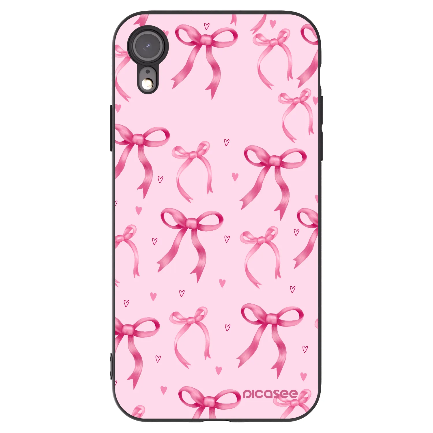 Picasee fekete szilikon tok az alábbi mobiltelefonokra Apple iPhone XR - Bow Aesthetic