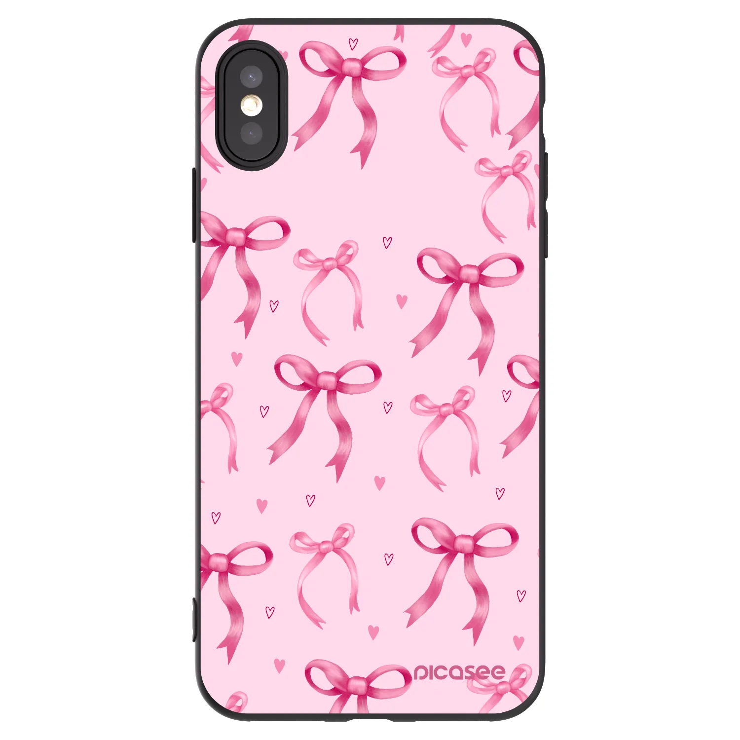 Picasee fekete szilikon tok az alábbi mobiltelefonokra Apple iPhone XS Max - Bow Aesthetic