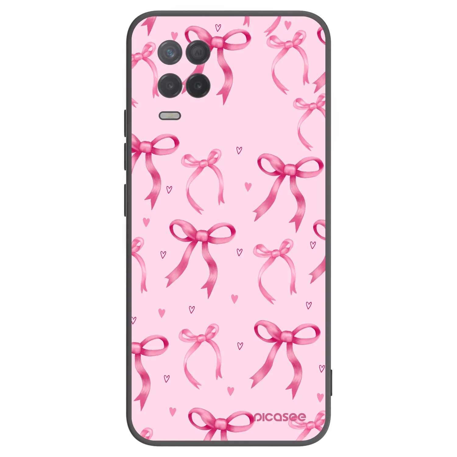 Picasee fekete szilikon tok az alábbi mobiltelefonokra Realme 8 5G - Bow Aesthetic