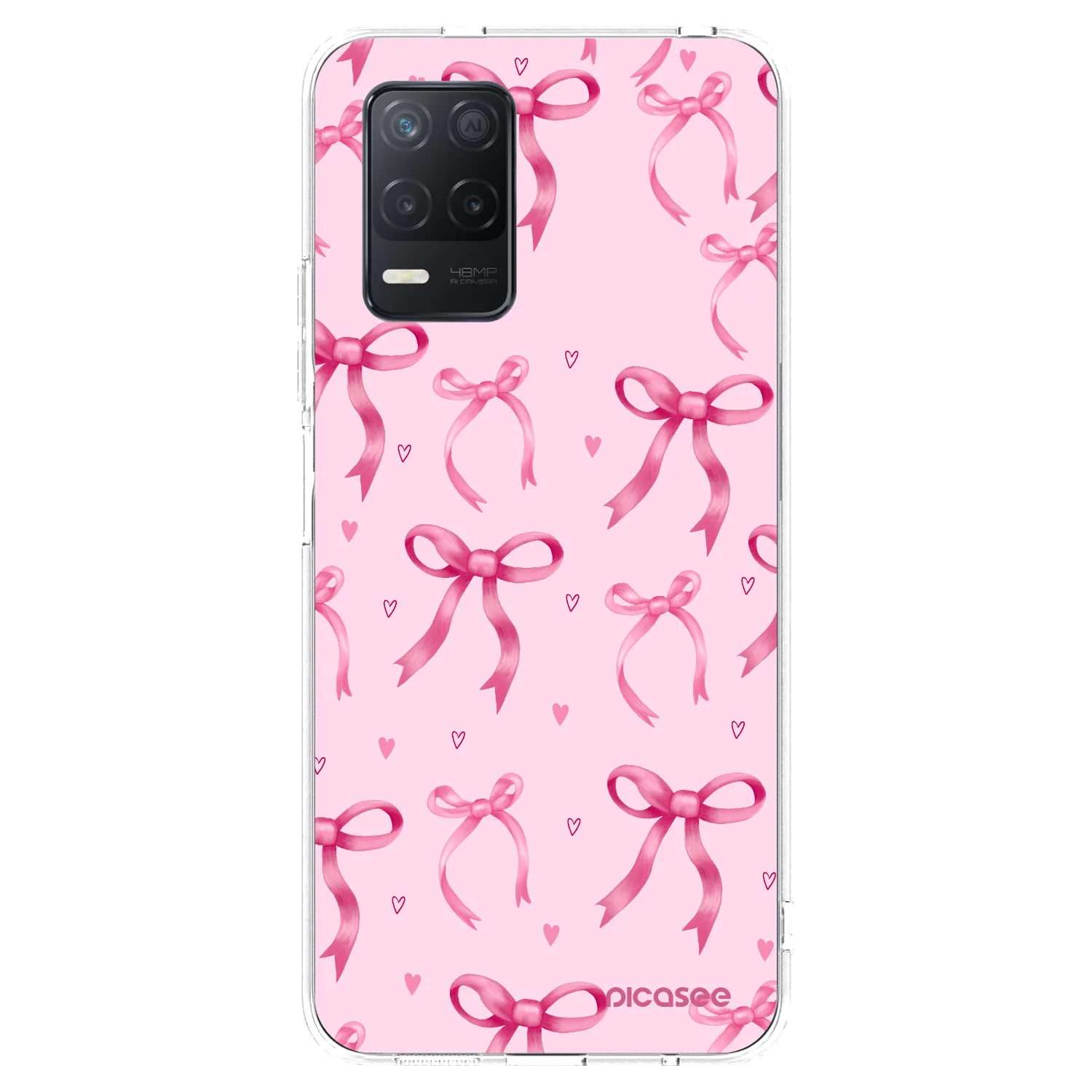 Picasee átlátszó szilikon tok az alábbi mobiltelefonokra Realme 8 5G - Bow Aesthetic