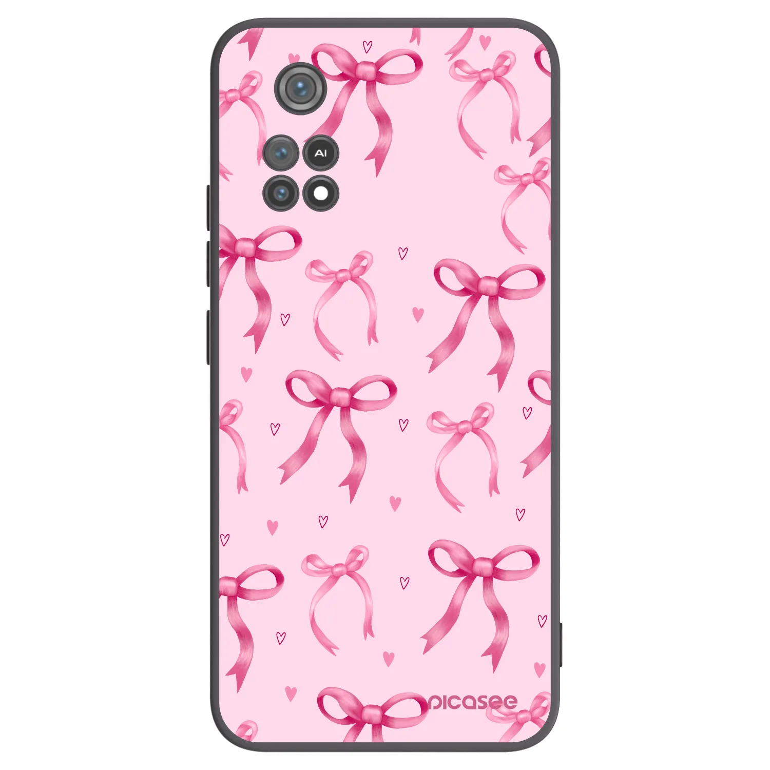 Picasee fekete szilikon tok az alábbi mobiltelefonokra Xiaomi Poco M4 Pro - Bow Aesthetic