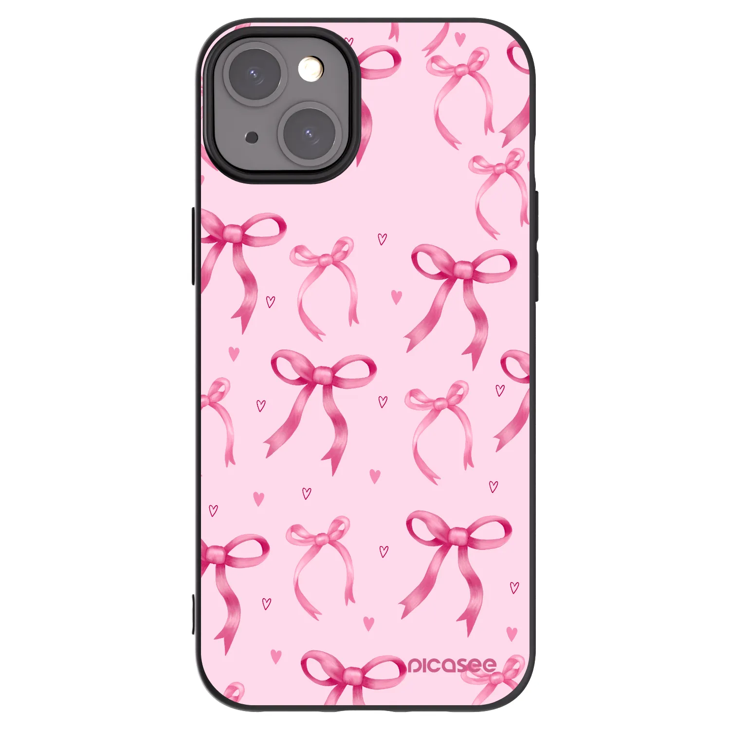 Picasee fekete szilikon tok az alábbi mobiltelefonokra Apple iPhone 15 Plus - Bow Aesthetic
