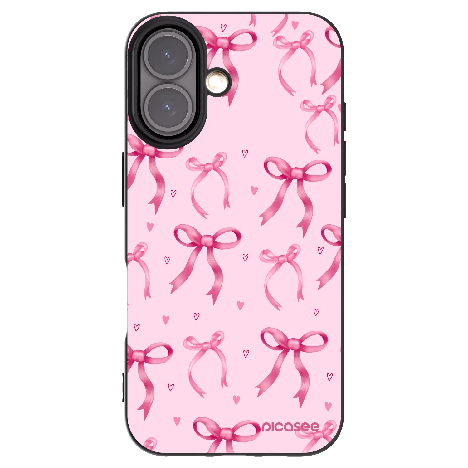 Picasee fekete szilikon tok az alábbi mobiltelefonokra Apple iPhone 16 - Bow Aesthetic