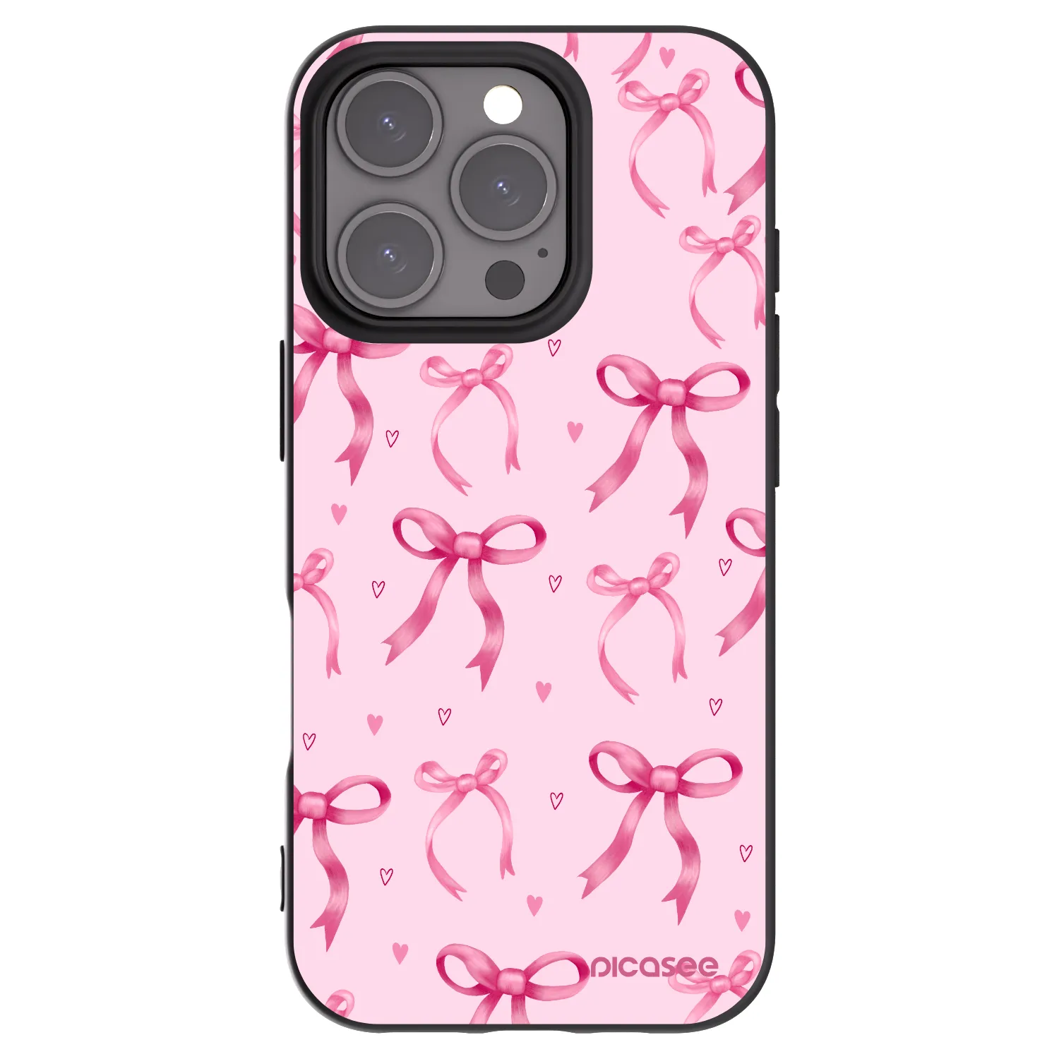 Picasee fekete szilikon tok az alábbi mobiltelefonokra Apple iPhone 16 Pro - Bow Aesthetic