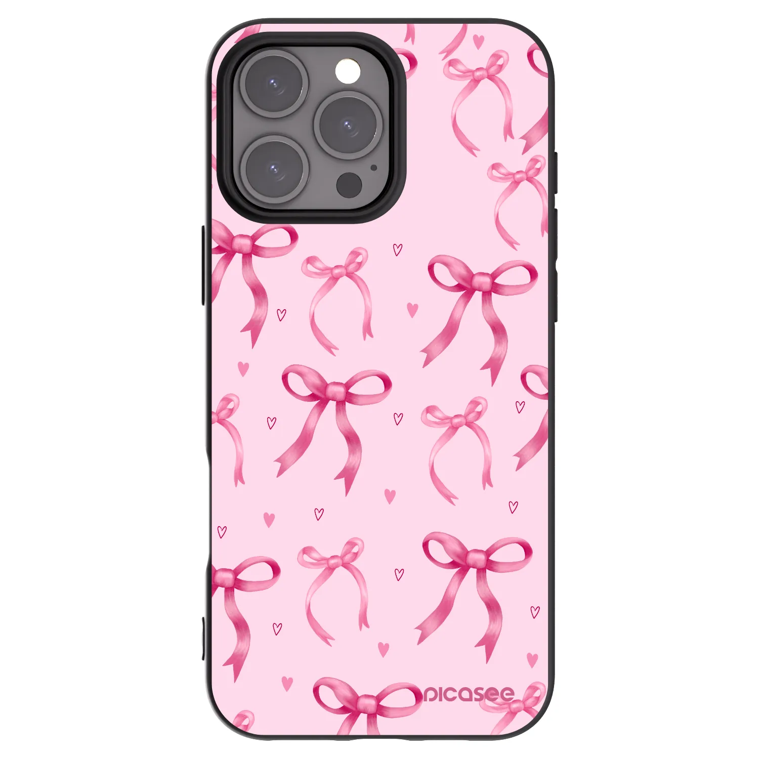 Picasee fekete szilikon tok az alábbi mobiltelefonokra Apple iPhone 16 Pro Max - Bow Aesthetic