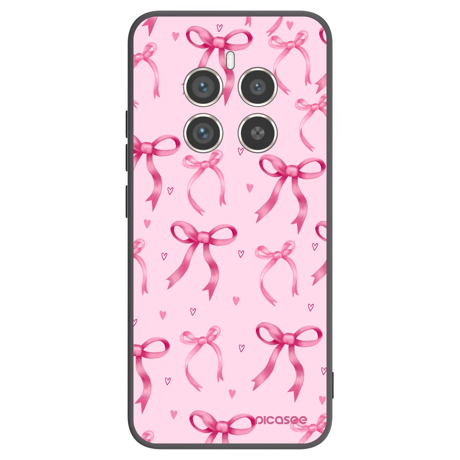 Picasee fekete szilikon tok az alábbi mobiltelefonokra Realme 12 Pro 5G - Bow Aesthetic