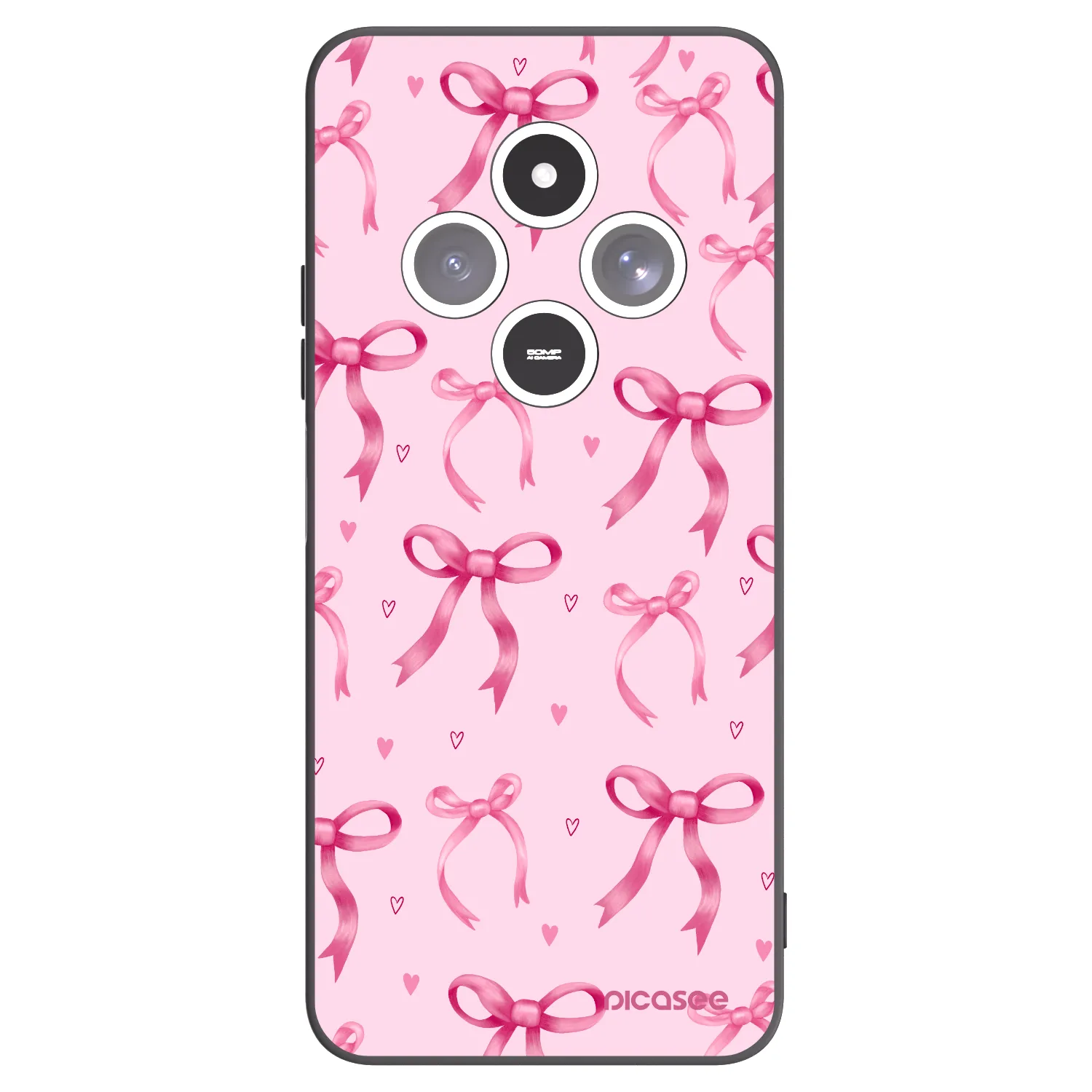 Picasee fekete szilikon tok az alábbi mobiltelefonokra Xiaomi Redmi 14C - Bow Aesthetic