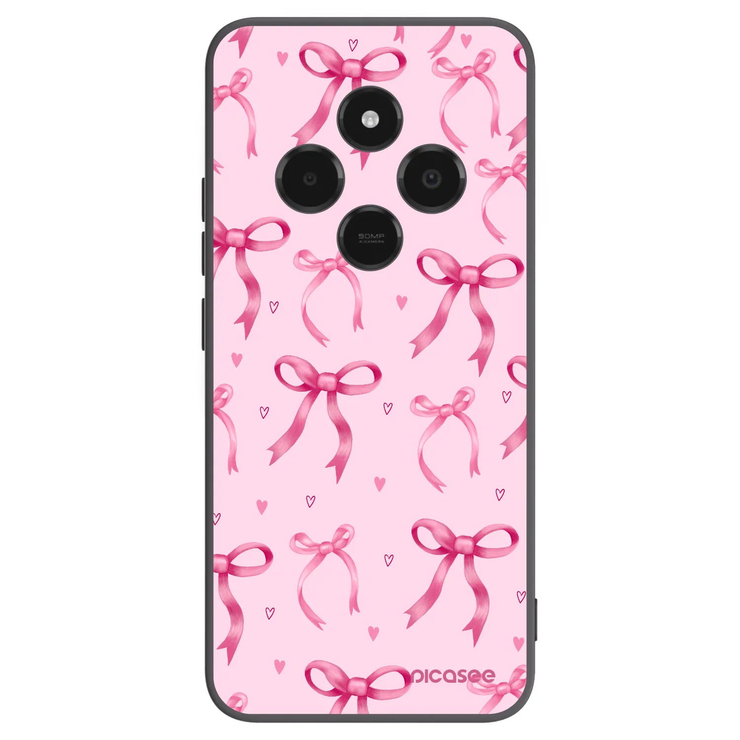 Picasee fekete szilikon tok az alábbi mobiltelefonokra Xiaomi Poco C75 - Bow Aesthetic