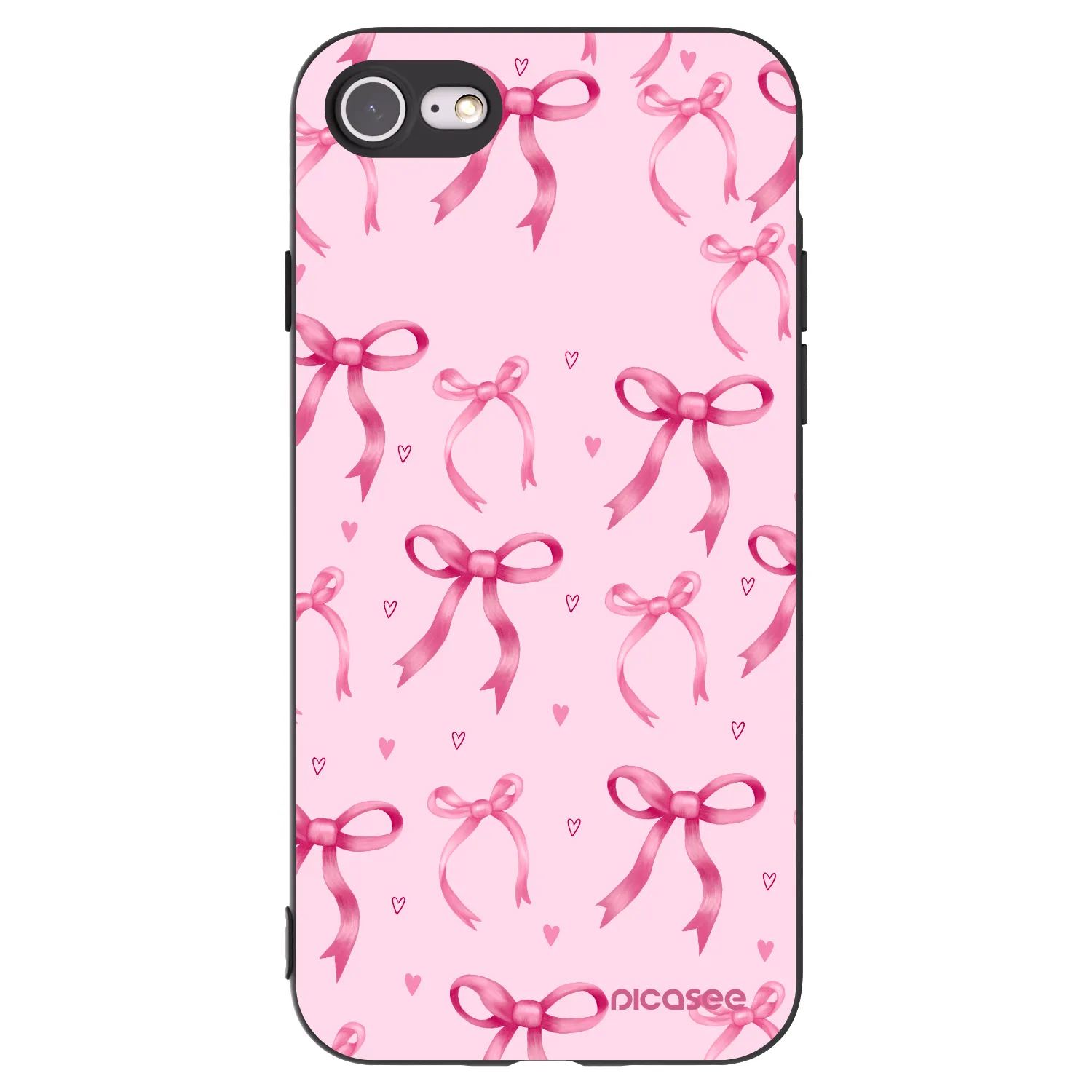 Picasee fekete szilikon tok az alábbi mobiltelefonokra Apple iPhone SE 2020 - Bow Aesthetic