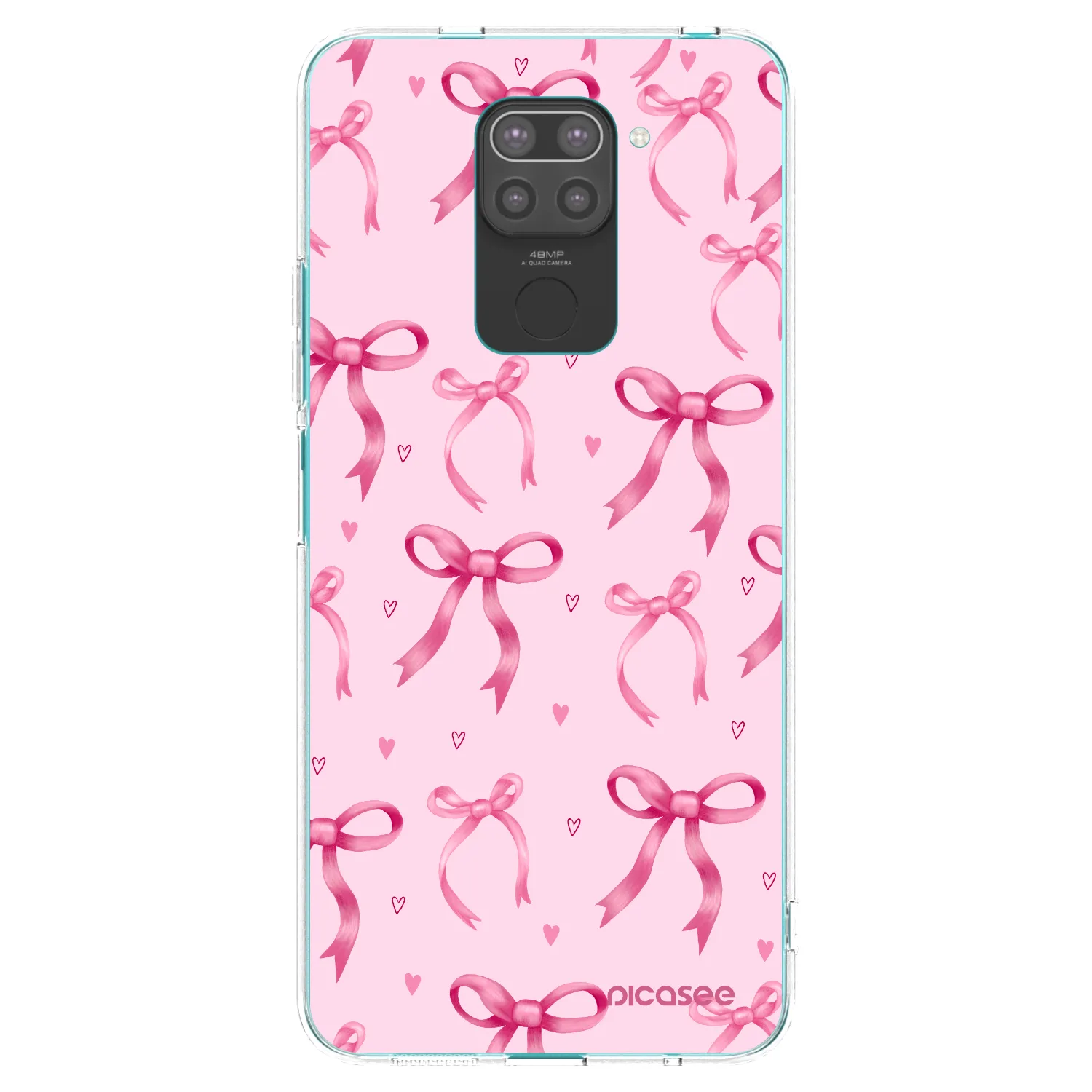 Picasee fekete szilikon tok az alábbi mobiltelefonokra Xiaomi Redmi Note 9 - Bow Aesthetic