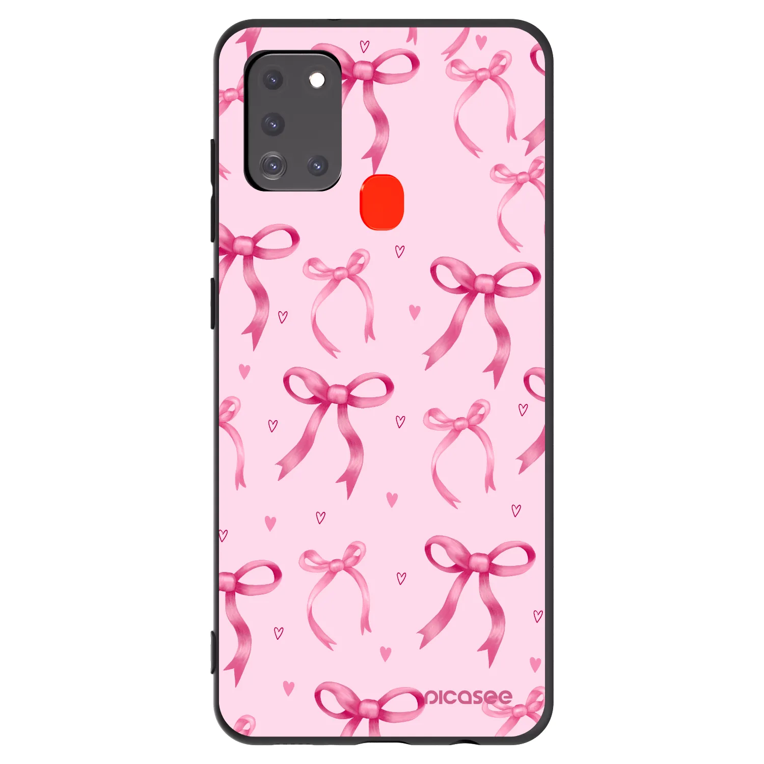 Picasee fekete szilikon tok az alábbi mobiltelefonokra Samsung Galaxy A21s - Bow Aesthetic