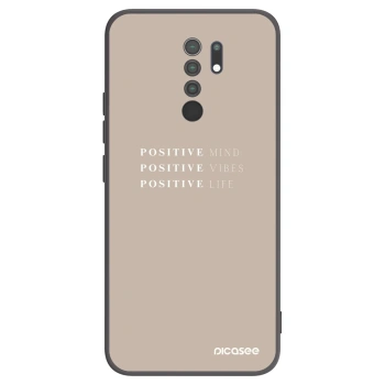 Picasee fekete szilikon tok az alábbi mobiltelefonokra Xiaomi Redmi 9 - Positive Vibes
