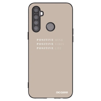 Picasee fekete szilikon tok az alábbi mobiltelefonokra Realme 6i - Positive Vibes