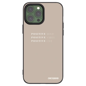 Picasee fekete szilikon tok az alábbi mobiltelefonokra Apple iPhone 13 Pro Max - Positive Vibes