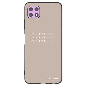 Picasee fekete szilikon tok az alábbi mobiltelefonokra Samsung Galaxy A22 A226B 5G - Positive Vibes
