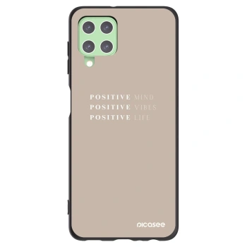 Picasee fekete szilikon tok az alábbi mobiltelefonokra Samsung Galaxy A22 A225F 4G - Positive Vibes