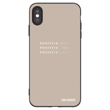 Picasee fekete szilikon tok az alábbi mobiltelefonokra Apple iPhone XS Max - Positive Vibes