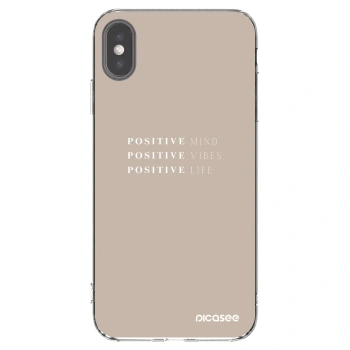 Picasee átlátszó szilikon tok az alábbi mobiltelefonokra Apple iPhone XS Max - Positive Vibes