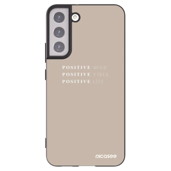 Picasee fekete szilikon tok az alábbi mobiltelefonokra Samsung Galaxy S22+ 5G - Positive Vibes