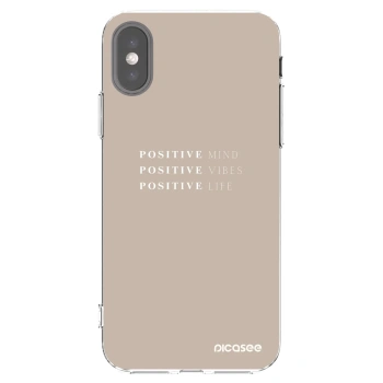 Picasee átlátszó szilikon tok az alábbi mobiltelefonokra Apple iPhone X/XS - Positive Vibes