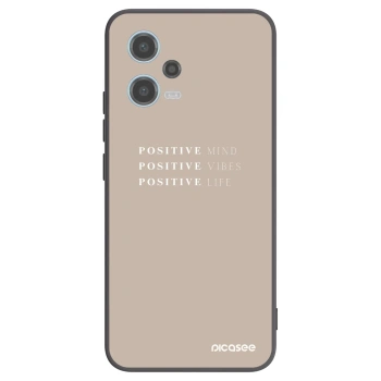 Picasee fekete szilikon tok az alábbi mobiltelefonokra Xiaomi Redmi Note 12 5G - Positive Vibes