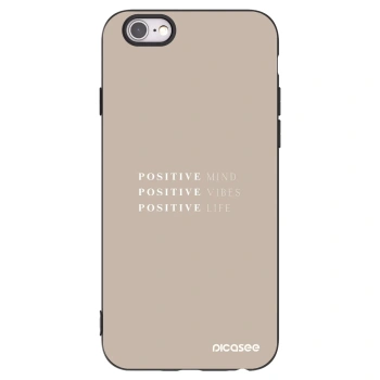 Picasee fekete szilikon tok az alábbi mobiltelefonokra Apple iPhone 6/6S - Positive Vibes