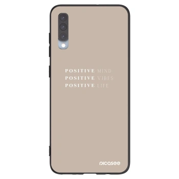 Picasee fekete szilikon tok az alábbi mobiltelefonokra Samsung Galaxy A70 A705F - Positive Vibes